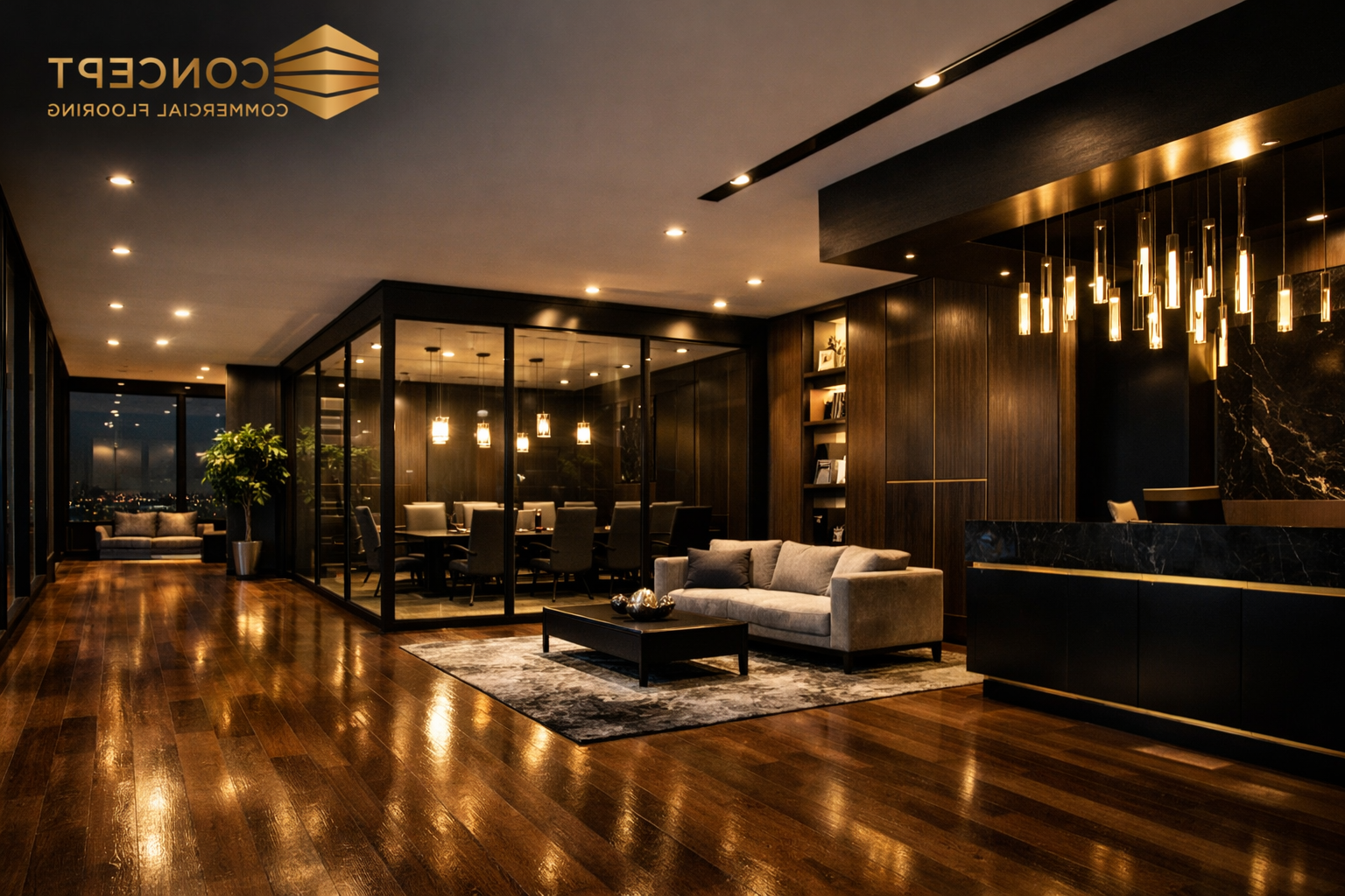 Flipped modern corridor